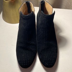 Susina Black Perforated Ankle Bootie